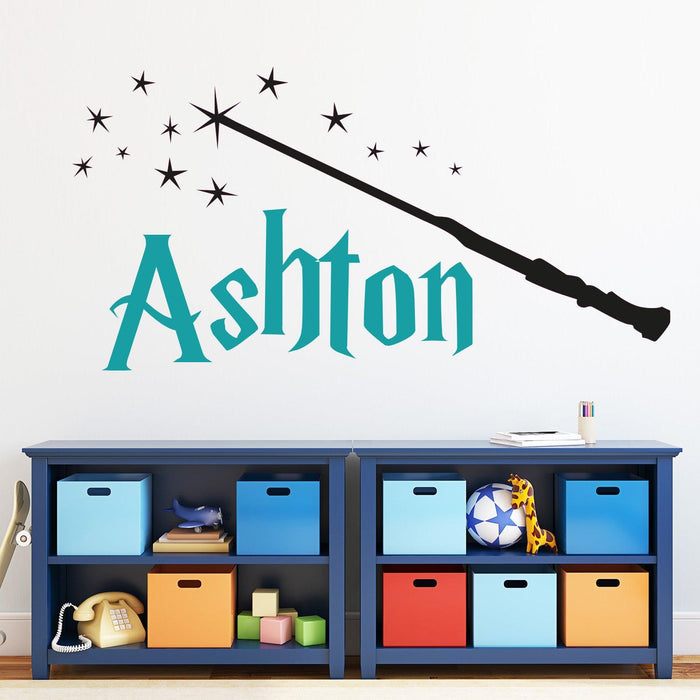 Personalized Magic Wand Name Wall Decal - Sticker Swag